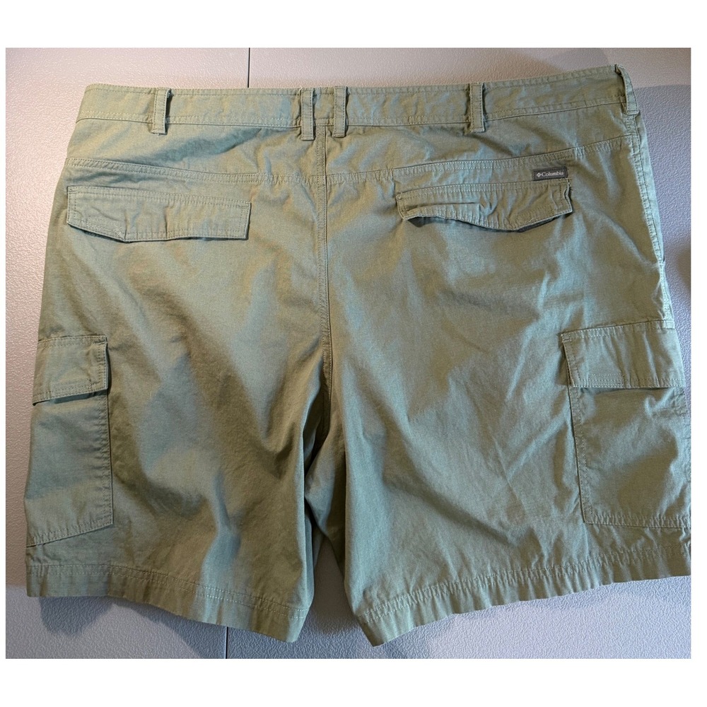 Columbia Cargo Shorts Mens 50 Olive Green Regular Fit Cotton Outdoor Hiking 8" - Picture 8 of 10